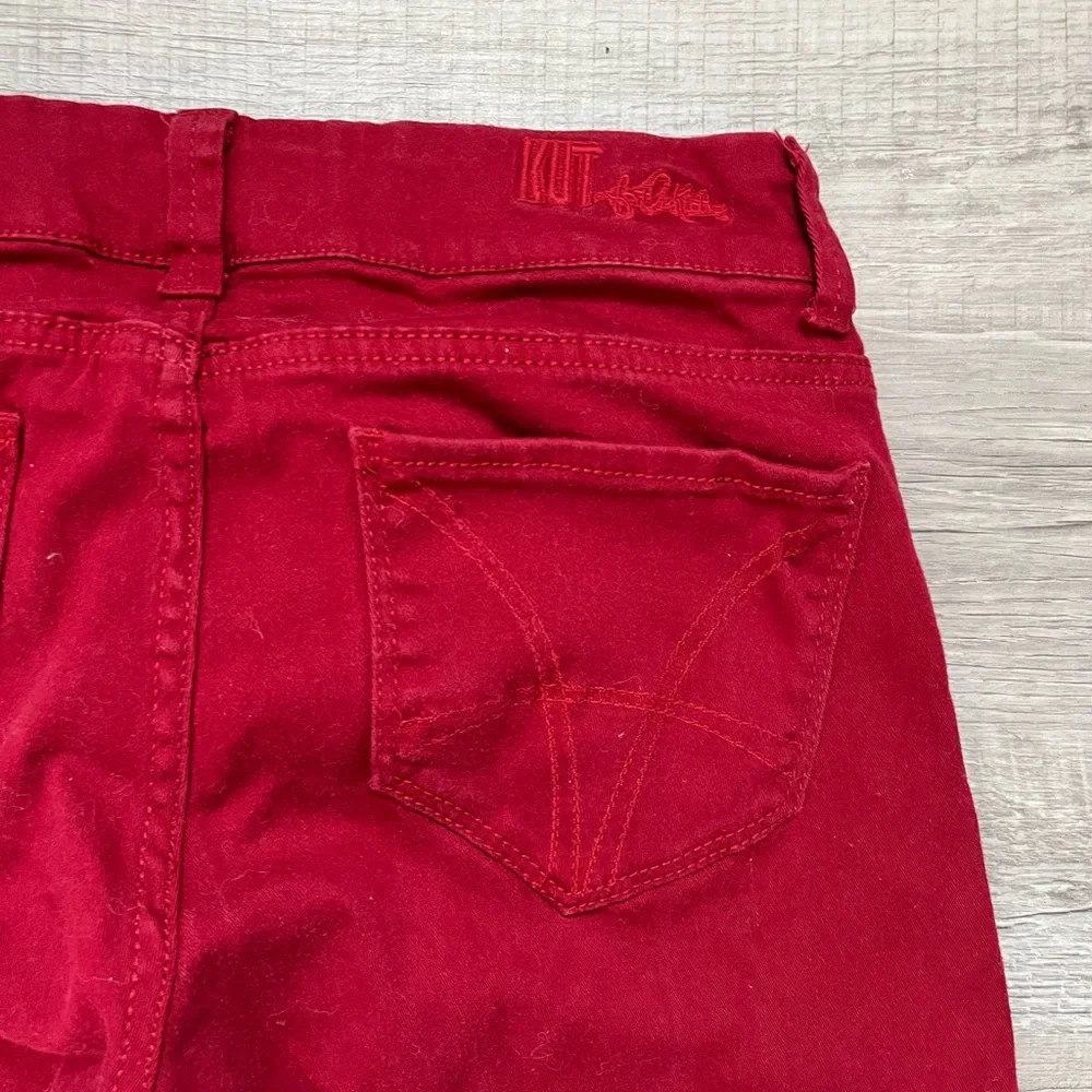 Kut from the Kloth Maggy Flare Pants in Vibrant Red - Picture 4 of 5